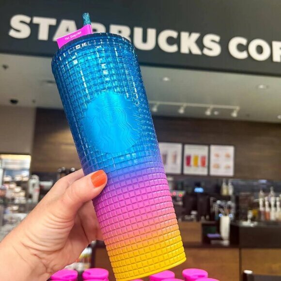 5/$20 NEW Starbucks 2023 Pride Tim Singleton Rainbow Grid Tumbler 24oz Venti Cup - Picture 1 of 7
